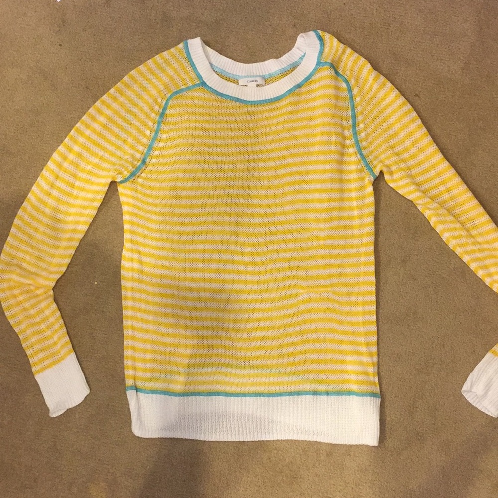 Yellow and blue knitted sweater